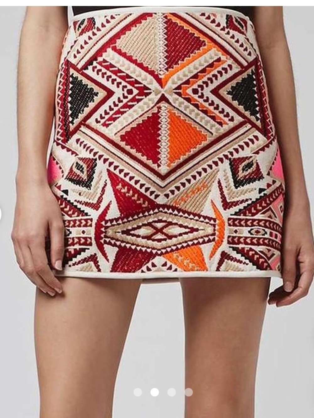 TOPSHOP Embroidered Tribal Mini Skirt
